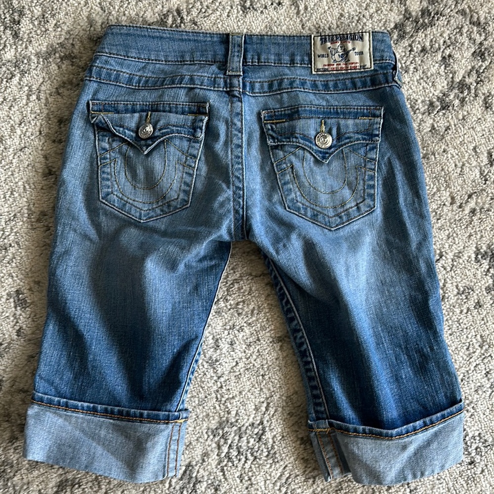 True religion, Bermuda, jean shorts, white wash, size 25